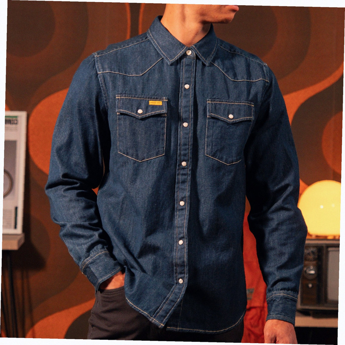 Mountain Shirt Long Sleeve Denim - Mens